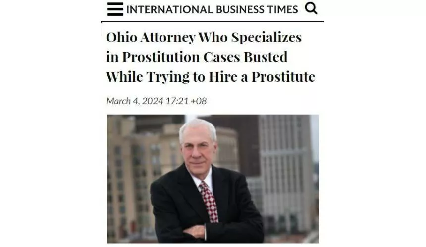 Адвокат из Огайо, специализирующийся на делах о проститутках, был пойман при попытке снять проститутку